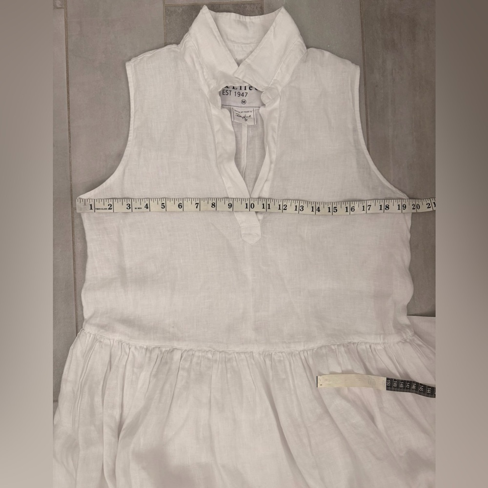 Frank & Eileen Daphne Maxi Sleeveless Linen V-Neck Dress White Size Medium - Picture 9 of 9